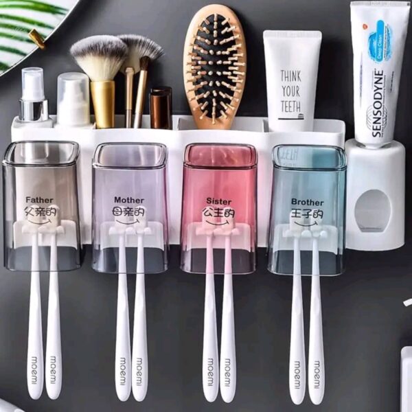 Toothbrush Holder With Toothpaste Dispenser