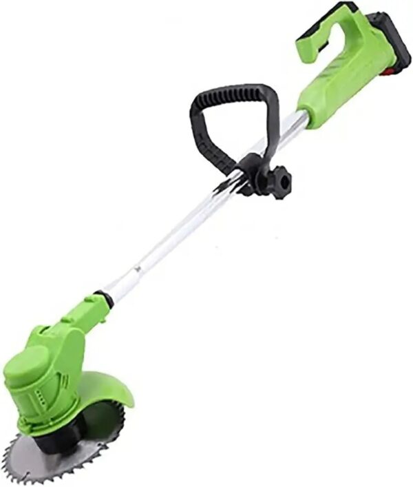 Hand Held Rechargeable Adjustable Brush Cutter Lawn Mover With 2 Batteries