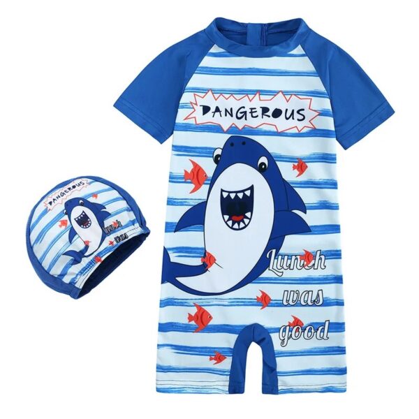 Kids Character Swim Suit With Cap