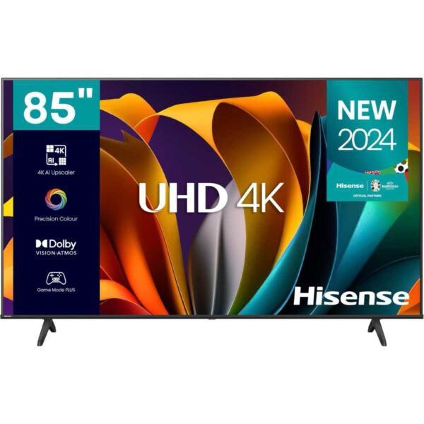 Hisense 85 Inch 4K UHD Smart TV | 85A6N | 4K AI Upscaler | Dolby Vision | Game Mode PLUS | Precision Colour | VIDAA OS
