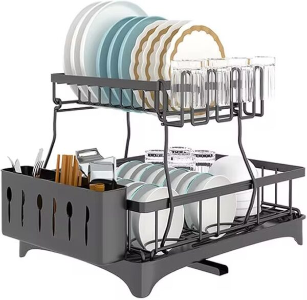 Countertop 2 Tier Drainage Dish Rack