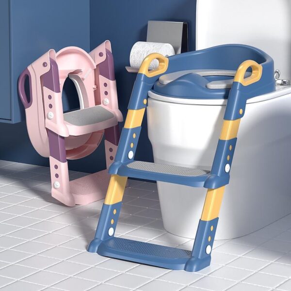 Foldable Toilet Ladder, Safe Toilet Training Step Seat, Step Potty Seat, Step Potty With Non-Slip Pedal