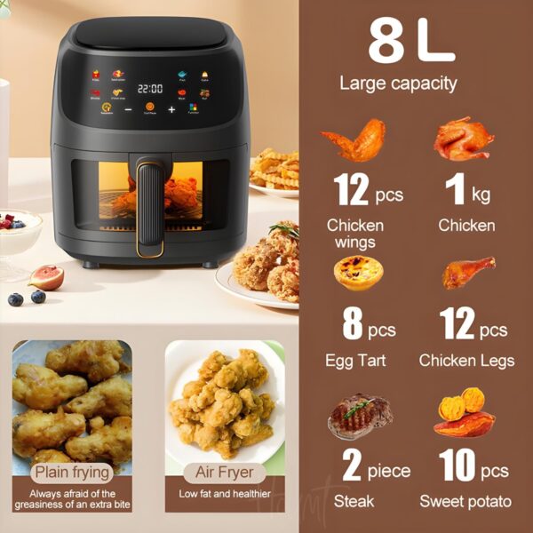 Silver Crest Air Fryer 8 Liter – Digital Oil-Less Air Fryer - Image 2